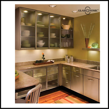 Modern modular kitchen with 45mm aluminium profile shutters giving a sleek and premium finish