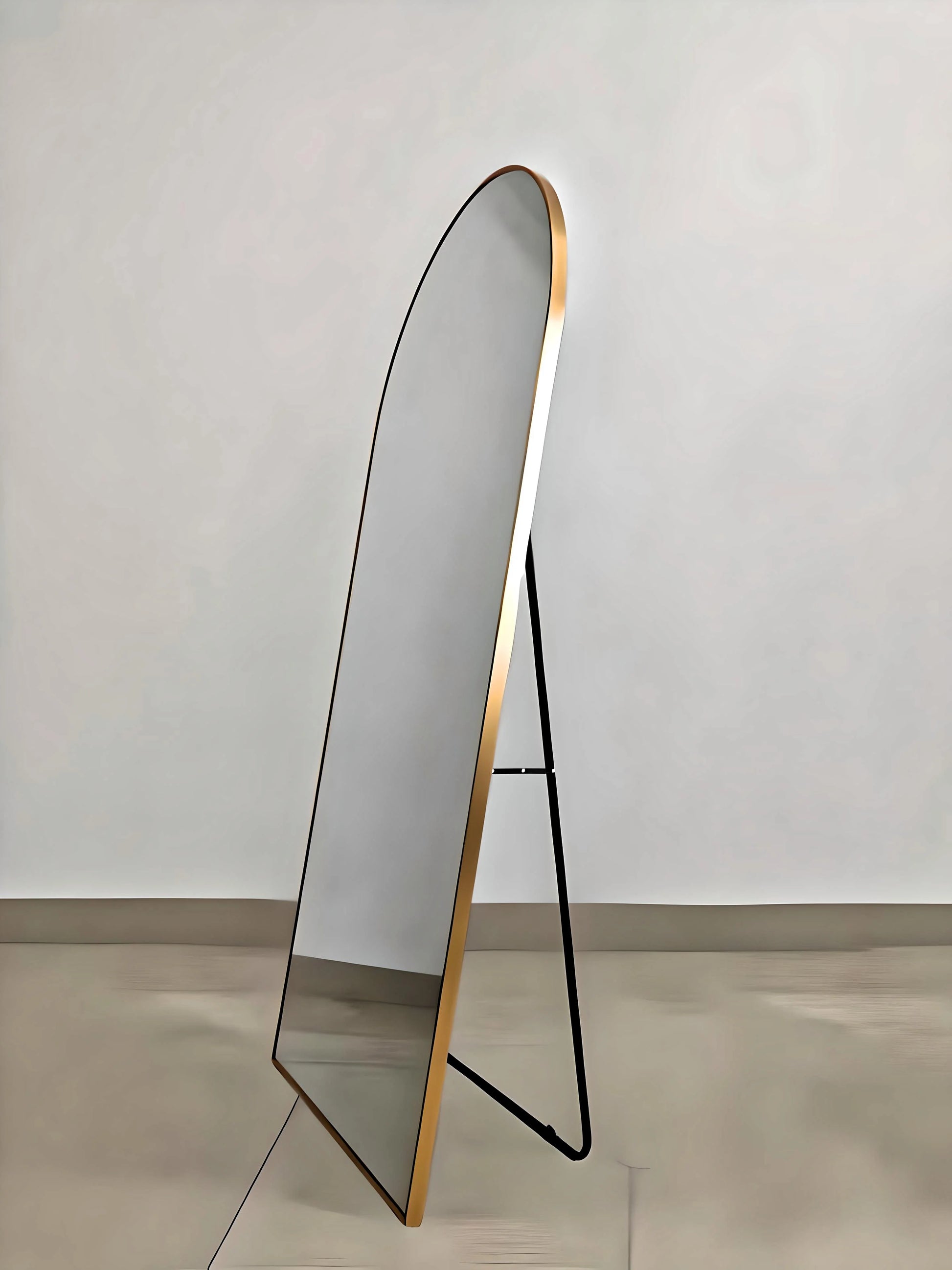 Side View of Metal Standing Mirror