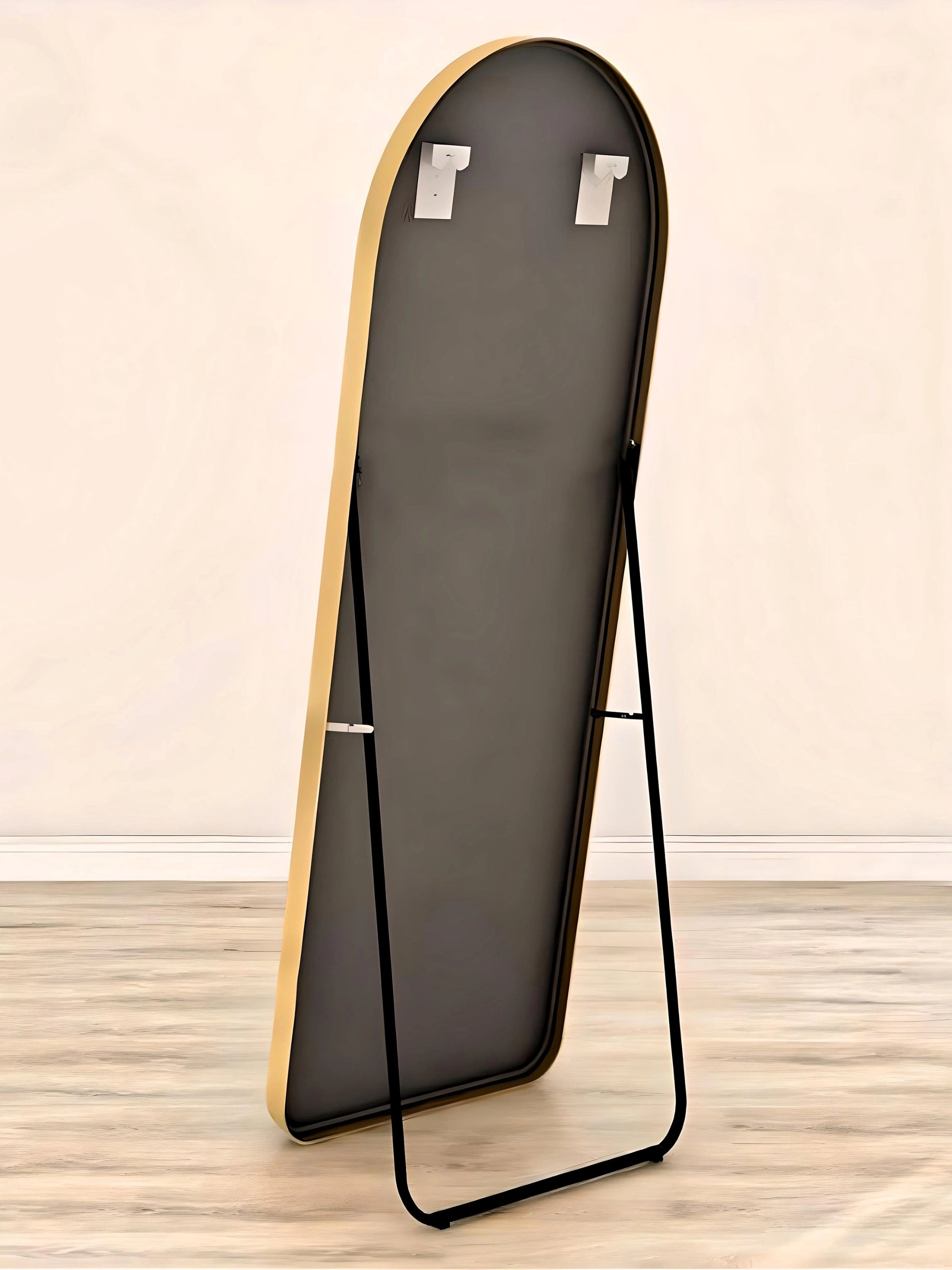 Back View of Metal Standing Mirror
