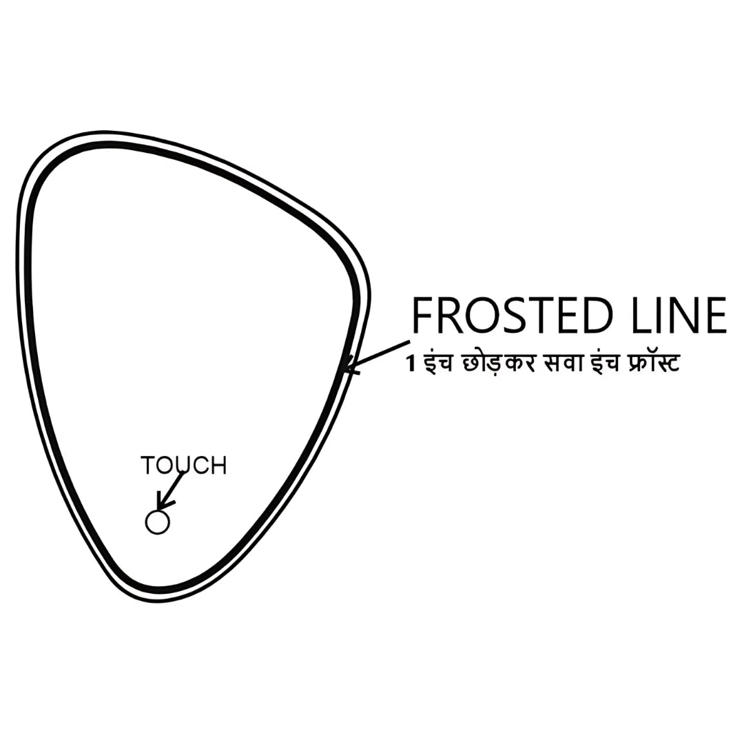 Asymmetrical LED wall mirror with black aluminium frame – modern design by Glassonomic