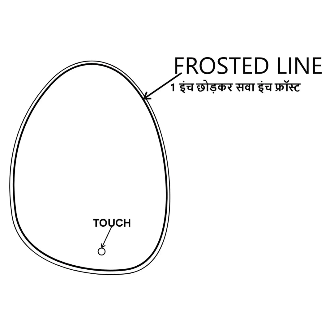 Custom Framed Drop Shape Mirror with LED Light – Modern Vanity Mirror with Aluminium Frame