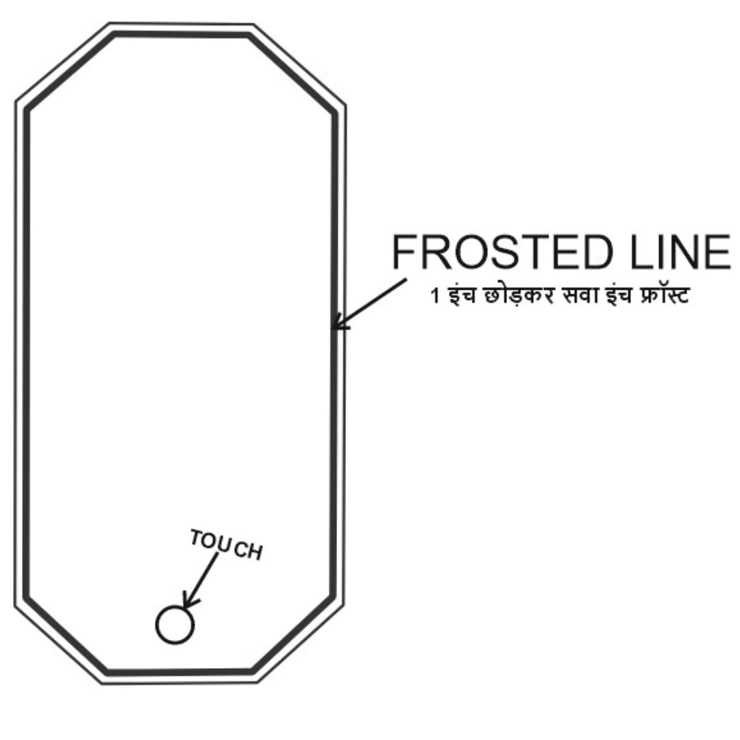 Tall Octagon LED Mirror by Glassonomic – Premium full-length vertical mirror with aluminium frame and inbuilt LED lighting