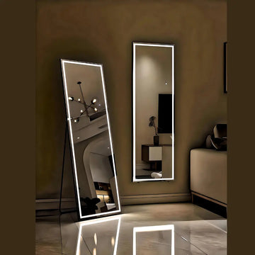 Large floor-standing mirror for living room to enhance elegance and space.