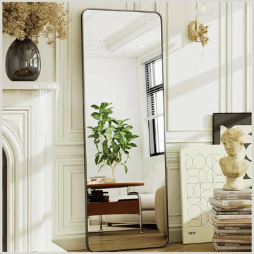 Full-length modern standing mirror with aluminium frame – perfect for stylish dressing.
