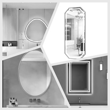 Oval LED Designer Mirror with Aluminium Frame – Luxury Salon Vanity Setup