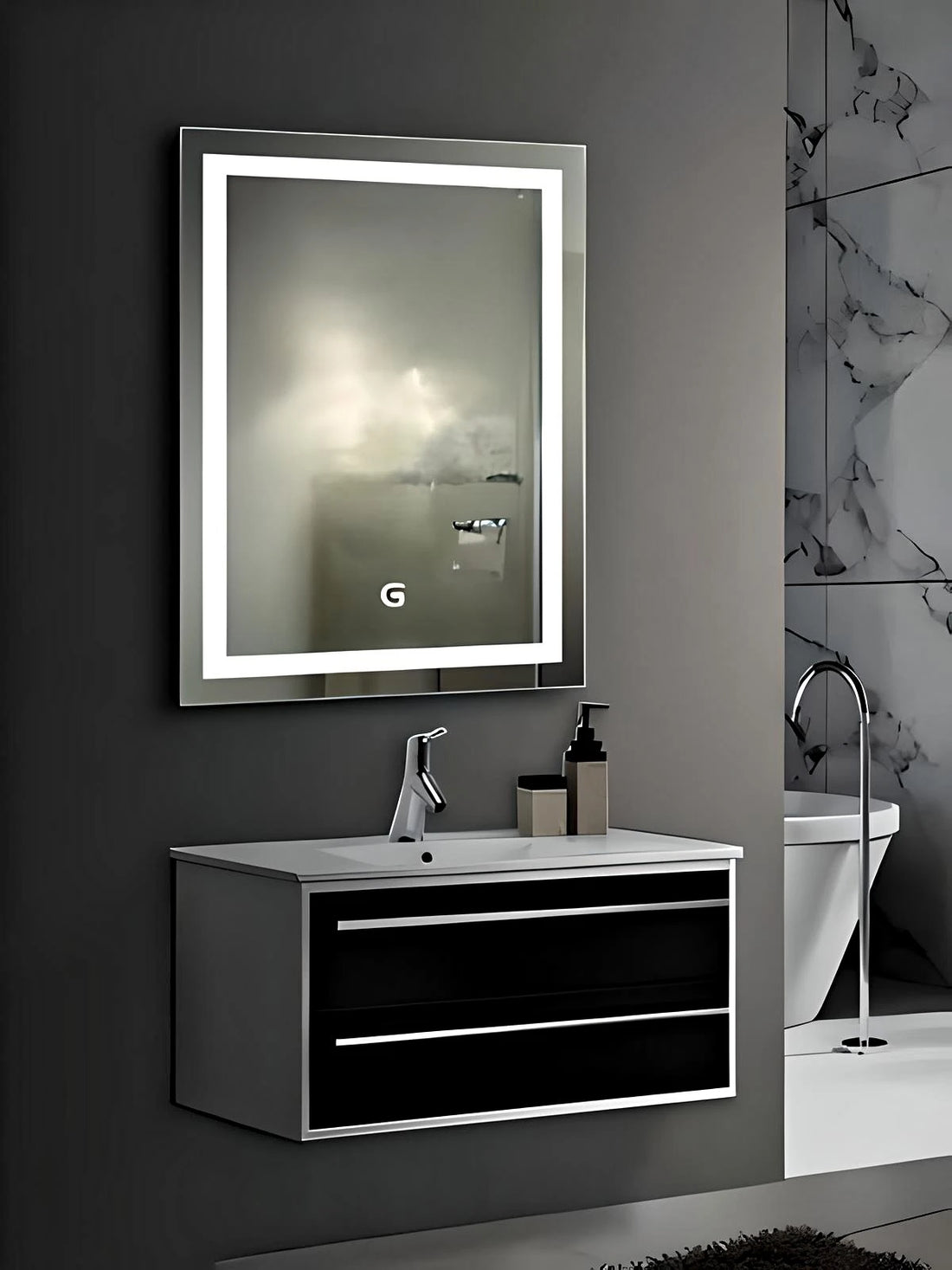 Short Size Rectangular LED Mirror