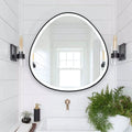HaloCurve LED Mirror – Custom-shaped aluminium frame mirror by Glassonomic, ideal for modern bathrooms