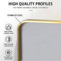 Close-up of the HaloWave LED mirror’s premium aluminum frame and seamless LED integration.