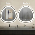 Modern home decor featuring the HaloWave LED mirror as a statement luxury wall piece.


