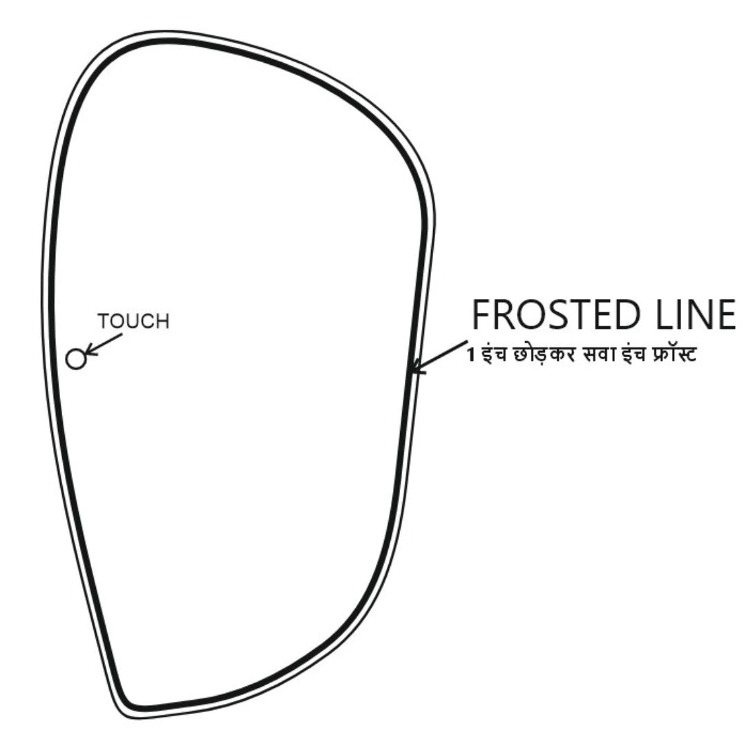 Stylish Mango Shape LED Mirror with Touch Sensor and Frame – Modern Wall Mirror for Vanity and Luxury Interiors